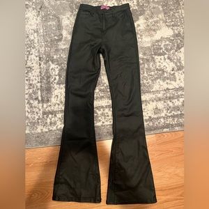 Leather pants open bottom